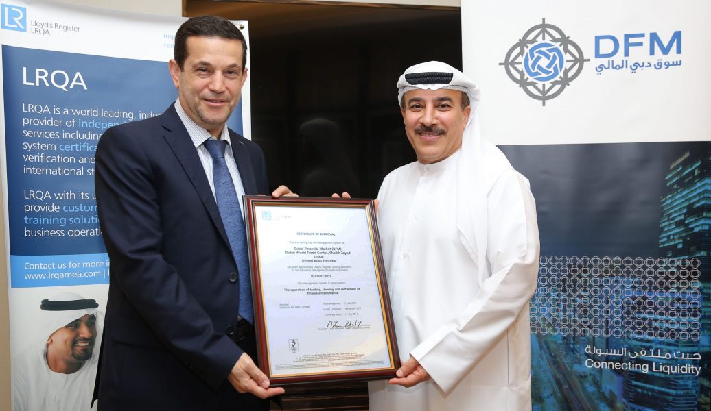 Dubai-Financial-Market-Receives-ISO-9001-2015”-Qua